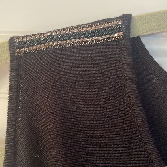 Thalia Sodi NWT cold shoulder sweater with bling Medium sequins oversized - Picture 4 of 15